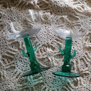 Cactus glass Set of 2